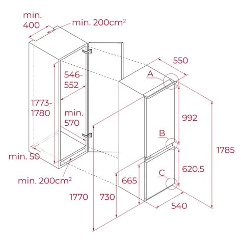 Refrigerador Combi Integrado RBF 73395- Teka - Imagen 2